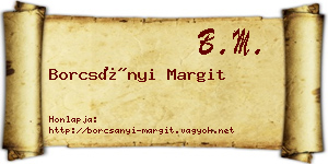 Borcsányi Margit névjegykártya